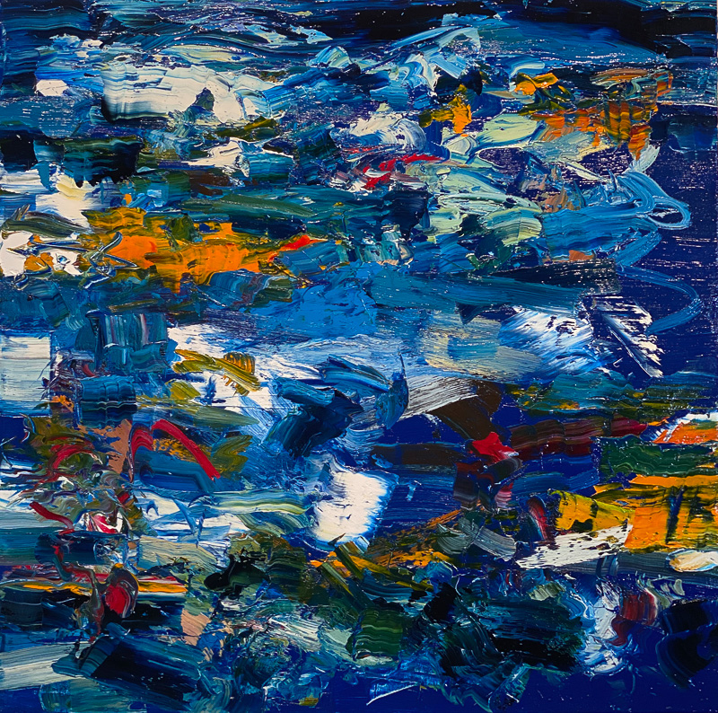 Blue Flip - 50" x 50" Oil on canvas