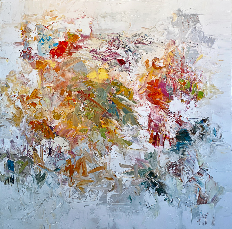 Red Secret - 60" x 60" Oil on canvas