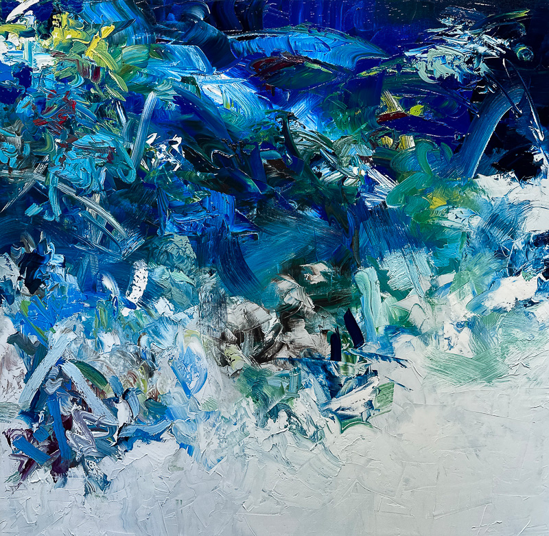 Blue Beyond - 55" x 55" Oil on canvas