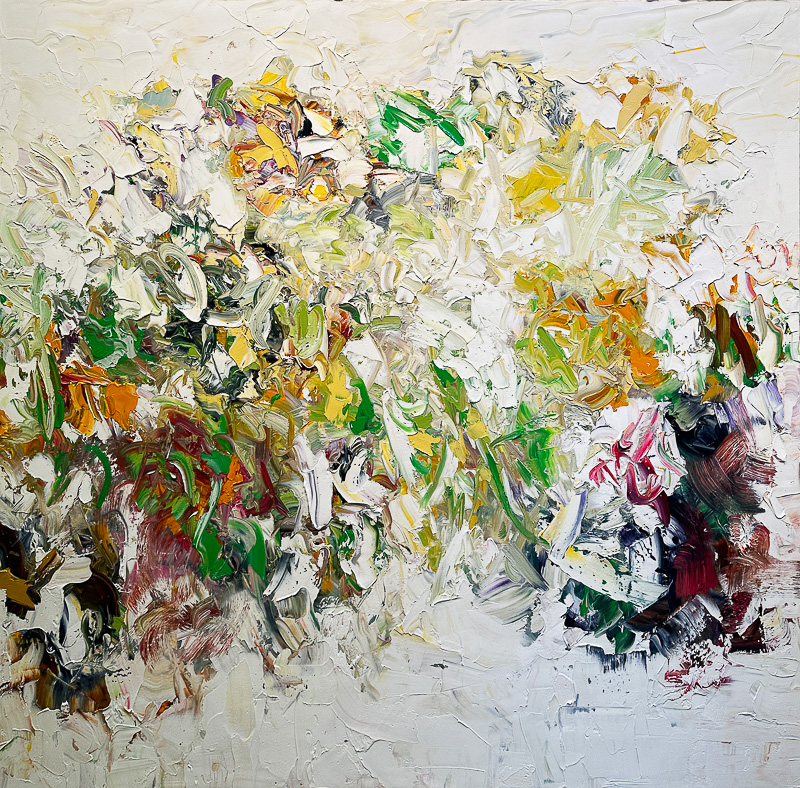 Between Green - 65" x 65" Oil on canvas