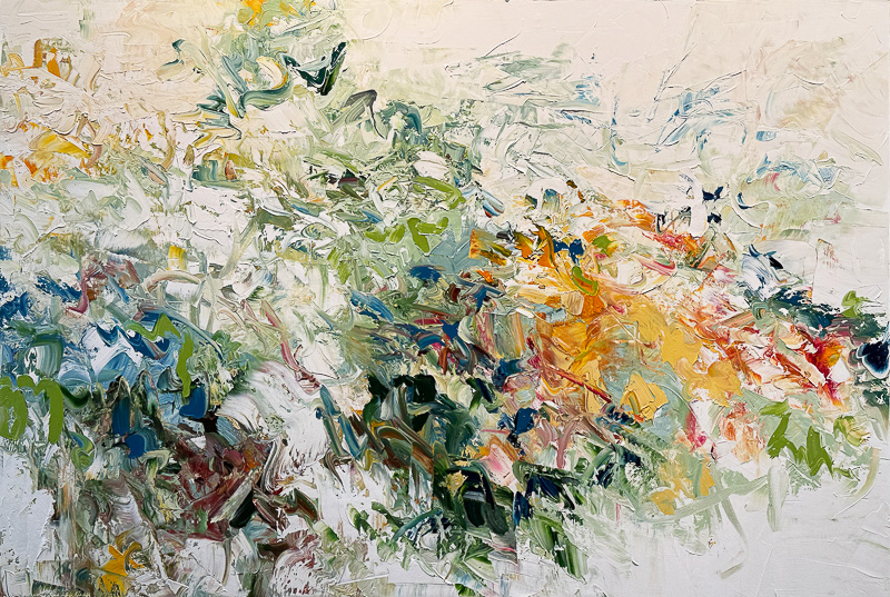 Among the Yellow Branches - 48" x 72" Oil on canvas