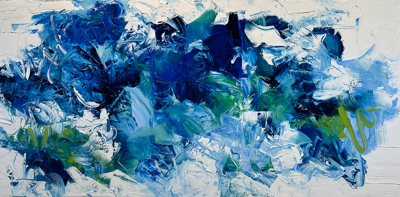 Blue Cascade - 36" x 72" Oil on canvas