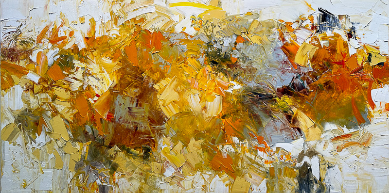 Orange Cross Over - 36" x 72" Oil on canvas