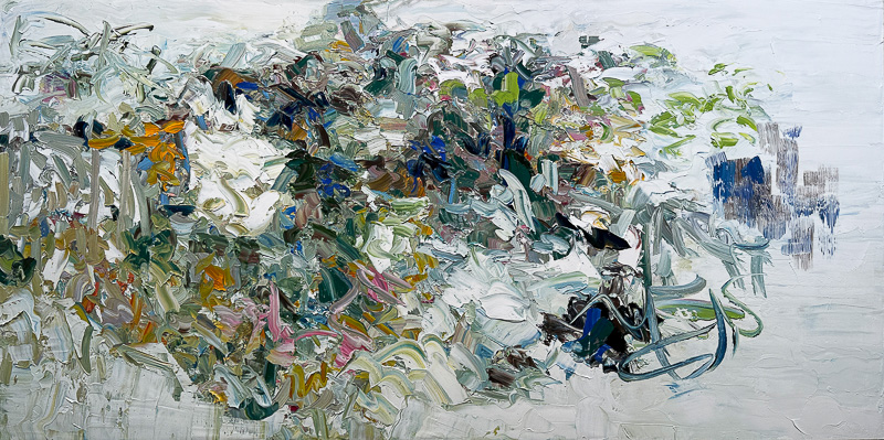 🔴 Blue Path - 36" x 72" Oil on canvas