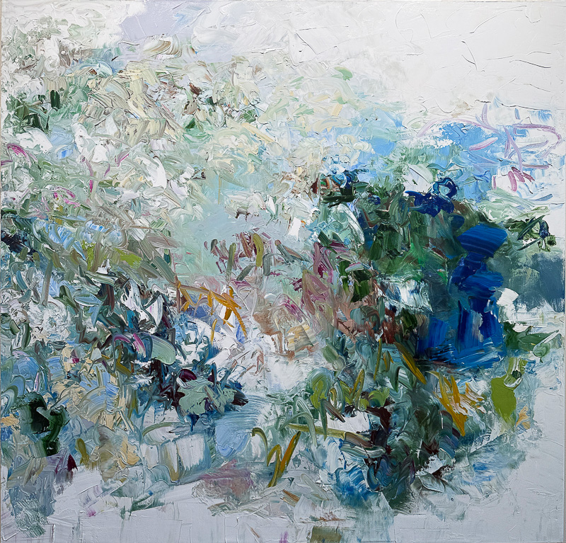 🔴 Across the Garden - 65" x 65" Oil on canvas