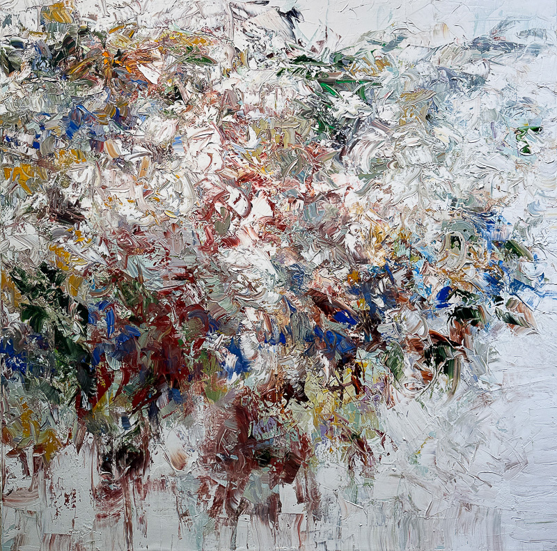 Red Capture - 60" x 60" Oil on canvas