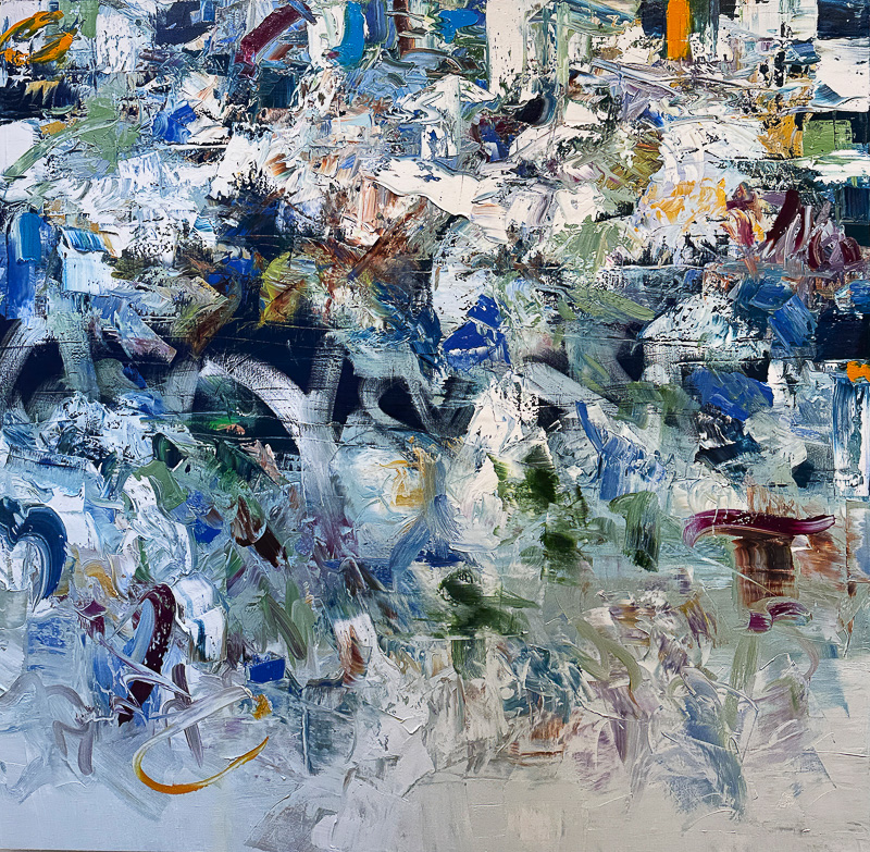 Blue Split - 65" x 65" Oil on canvas