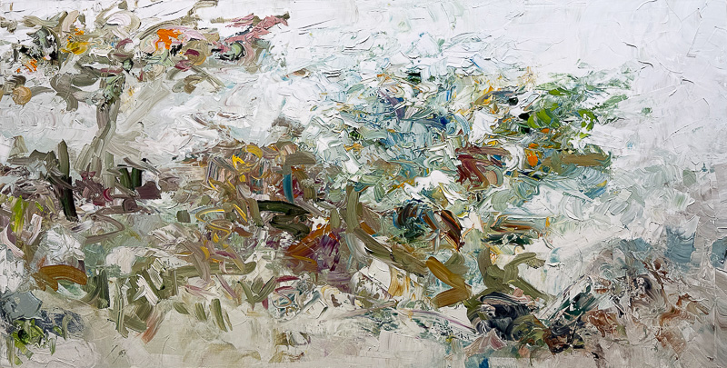 Among the Leaves - 36" x 72" Oil on canvas