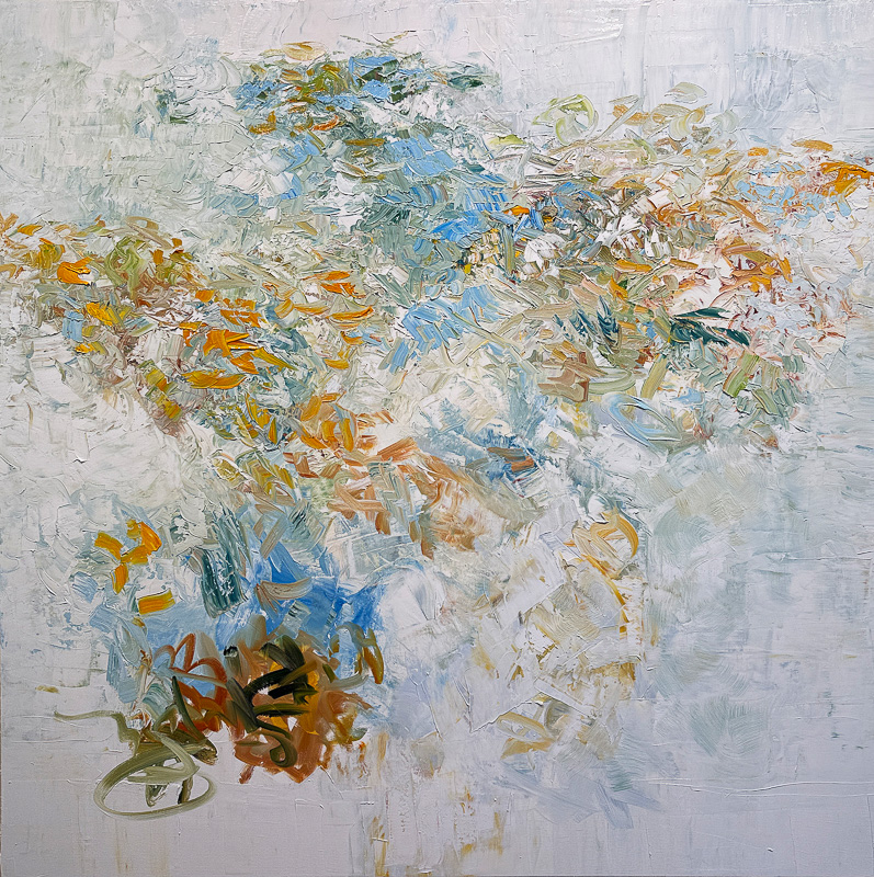 Petals Across the Fields - 65" x 65" Oil on canvas